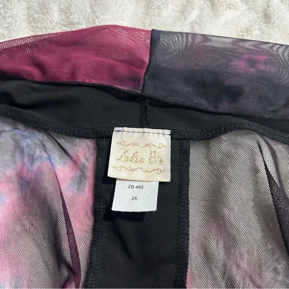 Zadie B's Size 2X Magenta Gray Sleeveless Cardigan Vest Modest kimono Layer - Picture 8 of 9